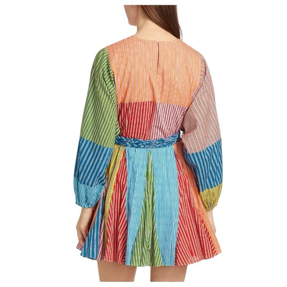 NWT Rhode Ella Cotton Patchwork Pinstripe Minidress Size S - Picture 4 of 16